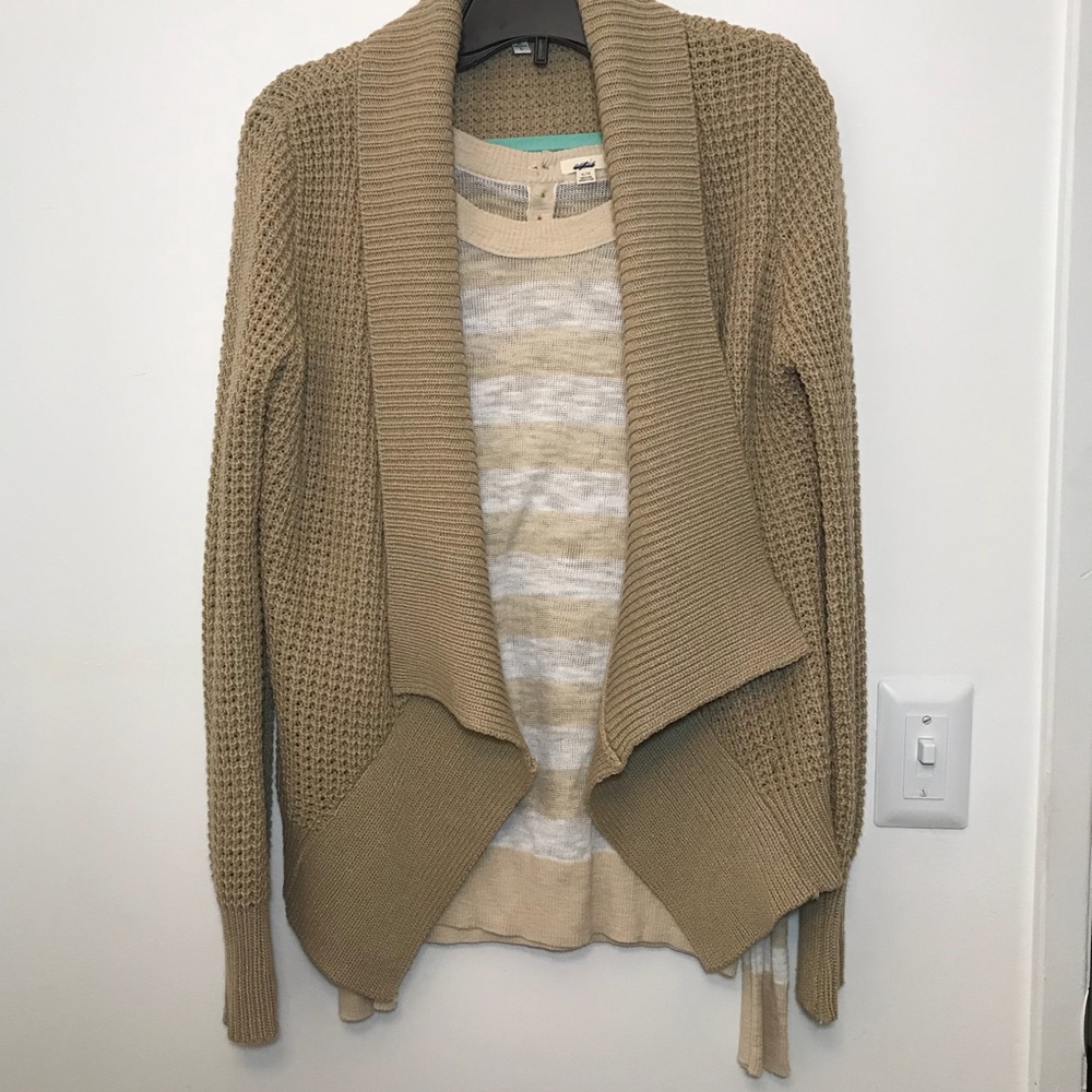 Emmelee | women’s  sweater jacket camel color Sz L - Picture 2 of 6